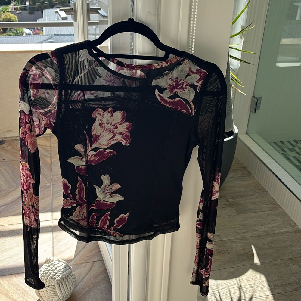 Free People Sheer and Solid Top